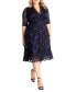 Фото #1 товара Коктейльное платье из кружева с цветочным орнаментом KIYONNA Mon Cherie для женщин плюс размер