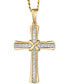 Фото #1 товара Men's Diamond Cross 22" Pendant Necklace (1/4 ct. t.w.) in 10k Gold