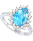 ფოტო #1 პროდუქტის Amethyst (2-1/2 ct. t.w.) & Lab-Grown White Sapphire (5/8 ct. t.w.) Pear Halo Ring in 14k Gold-Plated Sterling Silver (Also in Blue Topaz)