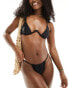 Фото #2 товара Miss Selfridge thin strap high leg bikini bottom in black
