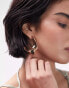 Topshop Erika hammered hoop earrings in gold tone