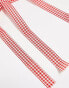 DesignB London pack of 2 red gingham ribbon hair bows