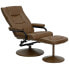 Фото #4 товара Contemporary Palimino Leather Recliner And Ottoman With Leather Wrapped Base