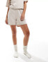 Pieces mix and match sweat short in cream