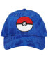 Men's Pokeball Embroidered Blue Tie Dye Cotton Twill Baseball Hat