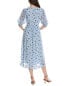 Ganni Printed Georgette Puff Sleeve Midi Dress Women's