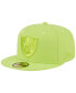 ფოტო #1 პროდუქტის Men's Neon Green Las Vegas Raiders Color Pack Brights 59FIFTY Fitted Hat