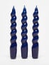 Фото #1 товара MAEGEN Navy Spiral Taper Candle 3-Pack