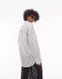 Topshop casual oversized shirt in monochrome stripe