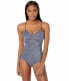 Фото #1 товара Prana 169078 Womens Moorea One-Piece Swimsuit Blue Anchor Stripe Size X-Small