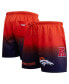 ფოტო #1 პროდუქტის Men's Navy, Orange Denver Broncos Ombre Mesh Shorts