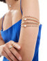 ASOS DESIGN arm cuff with molten and faux pearl detail in gold tone