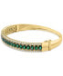 Фото #3 товара EFFY® Emerald (4-1/2 ct. t.w.), White Sapphire (1-1/3 ct. t.w.) & Diamond (1/6 ct. t.w.) Bangle Bracelet in 14k Gold