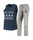 ფოტო #1 პროდუქტის Women's Gray, Navy New York Yankees Meter Muscle Tank Top and Pants Sleep Set