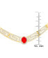 ფოტო #2 პროდუქტის 14k Gold-Plated Diamond-Accent & Simulated Ruby Greek Key 18" Collar Necklace
