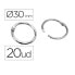 LIDERPAPEL Nickel-plated hinge ring n2 diameter 30 mm box of 20 units