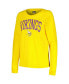 ფოტო #4 პროდუქტის Women's Purple, Gold Minnesota Vikings Raglan Long Sleeve T-shirt and Shorts Lounge Set