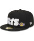 Фото #3 товара Men's Black Los Angeles Lakers Checkerboard UV 59FIFTY Fitted Hat