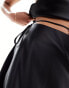 Фото #3 товара ASOS DESIGN satin tie side mini skirt co-ord in black