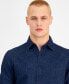 Фото #3 товара Men's Cristiano Long Sleeve Button-Front Patchwork Shirt, Created for Macy's
