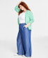 Фото #2 товара Plus Size Pull-On Chambray Wide-Leg Pants, Created for Macy's