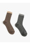 Фото #9 товара Çizgili 2'li Soket Çorap Seti Çok Renkli