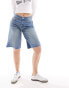 Фото #2 товара ASOS DESIGN Hourglass baggy longline denim jorts in midwash blue