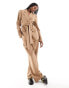 Фото #4 товара Extro & Vert tie front blazer in camel co-ord