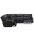 Фото #7 товара Binardo 136" 6 Pc Zero Gravity Leather Sectional with 2 Power Recliners and 1 Console, Created for Macy's