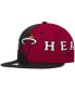 Фото #2 товара Men's Black, Red Miami Heat Team Split 9FIFTY Snapback Hat