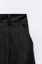 High-waist linen bermuda shorts