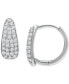 ფოტო #3 პროდუქტის Cubic Zirconia Pavé Huggie Hoop Earrings, Created for Macy's