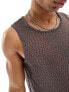 ASOS DESIGN knitted vest in metallic mesh in multi