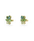 ფოტო #2 პროდუქტის Crystal Mixed Cuts Flower Gema Stud Earrings