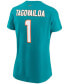 ფოტო #3 პროდუქტის Women's Tua Tagovailoa Aqua Miami Dolphins Name Number T-shirt