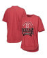 Фото #2 товара Women's Heather Crimson Indiana Hoosiers Vintage-Like Wash Poncho Captain T-shirt