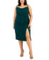 ფოტო #1 პროდუქტის Trendy Plus Size Draped Midi Dress