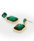 ფოტო #3 პროდუქტის Faux Stone Gem Double Drop Earrings