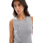 ASOS DESIGN knitted asymmetric button front waistcoat with split in grey grau, M - EU 40-42 - фото #1