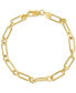 ფოტო #1 პროდუქტის EFFY® Men's Polished Link Bracelet in 14k Gold-Plated Sterling Silver