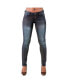 ფოტო #1 პროდუქტის Women's Curvy Fit Metallic Spray Stretch Denim Skinny Jeans