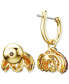 Gold-Tone Multicolor Crystal Ladybug Mismatch Hoop & Stud Earrings