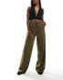 Stradivarius pull on trouser in khaki