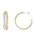 Silver Plated And 18K Gold Plated Textured Hoop Earring