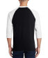 Men's Raglan Baseball 3/4 Sleeve Be Happy Smiley Face Word Art T-shirt