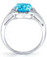 ფოტო #2 პროდუქტის Blue Topaz (3-1/5 ct. t.w.) & Diamond (1/10 ct. t.w.) Ring in Sterling Silver