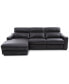 Фото #5 товара Gabrine 3-Pc. Leather Sectional with 2 Power Headrests & Chaise, Created for Macy's