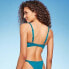 Фото #4 товара Women's Light Lift Shirred Underwire Bikini Top - Shade & Shore Teal Blue 36DD