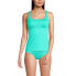 Фото #4 товара Women's D-Cup Square Neck Underwire Tankini Swimsuit Top Adjustable Straps