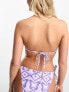 Noisy May triangle bikini top in purple butterfly print